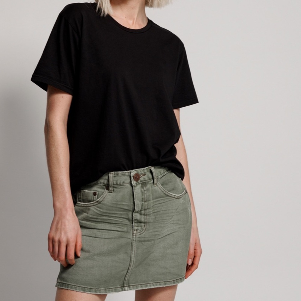 OneTeaspoon Super Khaki Mini High Waisted Skirt